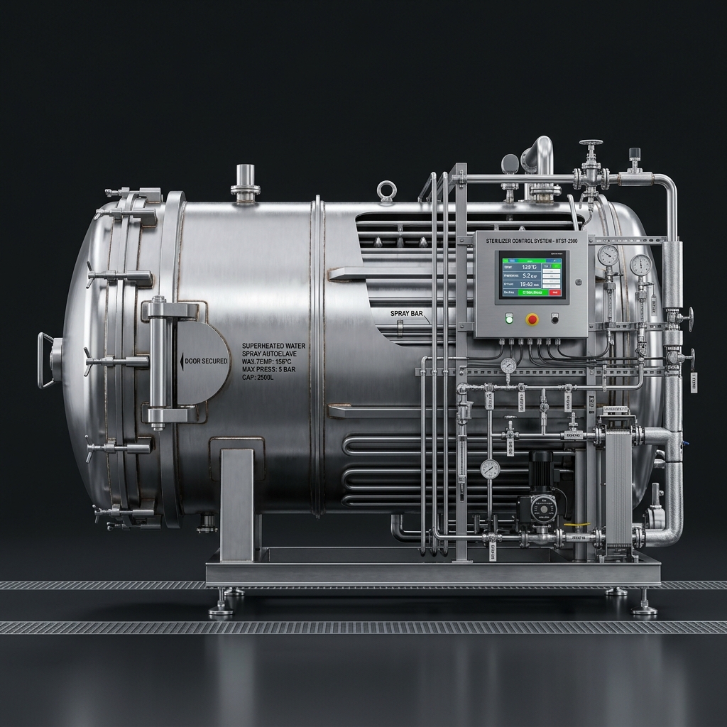 Industrial Superheated Water Spray Sterilizer Autoclave